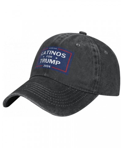 Latinos for Trump Hat Donald Trump 2024 Hat Women Men Washed Baseball Cap Funny Trucker Hat Black $9.01 Baseball Caps