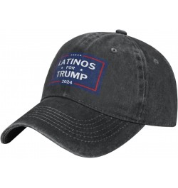 Latinos for Trump Hat Donald Trump 2024 Hat Women Men Washed Baseball Cap Funny Trucker Hat Black $9.01 Baseball Caps