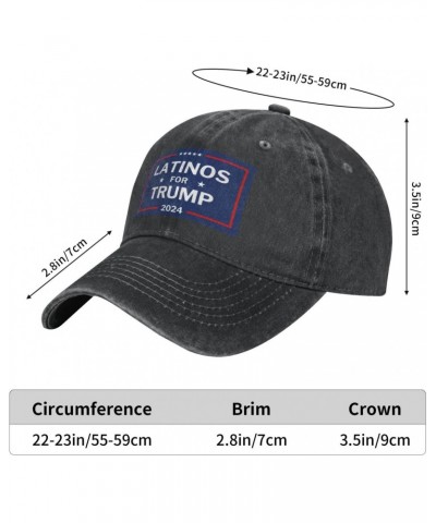 Latinos for Trump Hat Donald Trump 2024 Hat Women Men Washed Baseball Cap Funny Trucker Hat Black $9.01 Baseball Caps