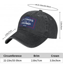 Latinos for Trump Hat Donald Trump 2024 Hat Women Men Washed Baseball Cap Funny Trucker Hat Black $9.01 Baseball Caps