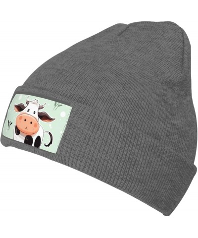 Beanie Hats for Women Men Knit Hat Cute Cow Polka Dot Print Beanies Cap Fashion Cuffed Sports Hat Deep Heather $9.22 Skullies...