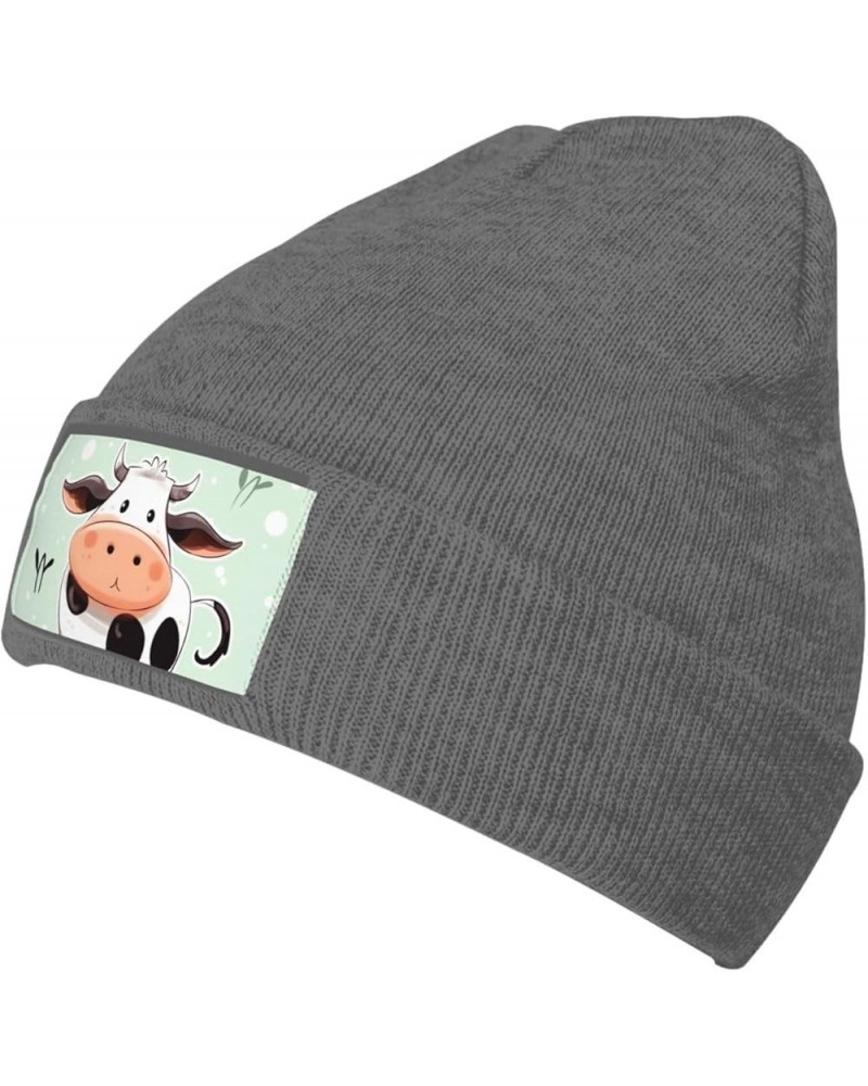 Beanie Hats for Women Men Knit Hat Cute Cow Polka Dot Print Beanies Cap Fashion Cuffed Sports Hat Deep Heather $9.22 Skullies...