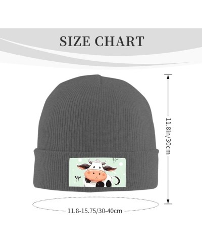 Beanie Hats for Women Men Knit Hat Cute Cow Polka Dot Print Beanies Cap Fashion Cuffed Sports Hat Deep Heather $9.22 Skullies...