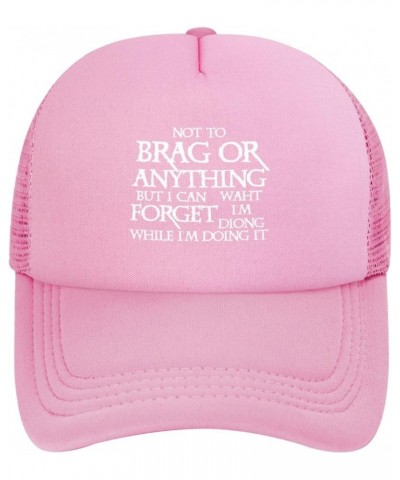 Unisex Baseball Cap Adjustable Not to Brag Or Anything Mesh Trucker Cap Low Profile Dad Hat Pink $11.79 Baseball Caps