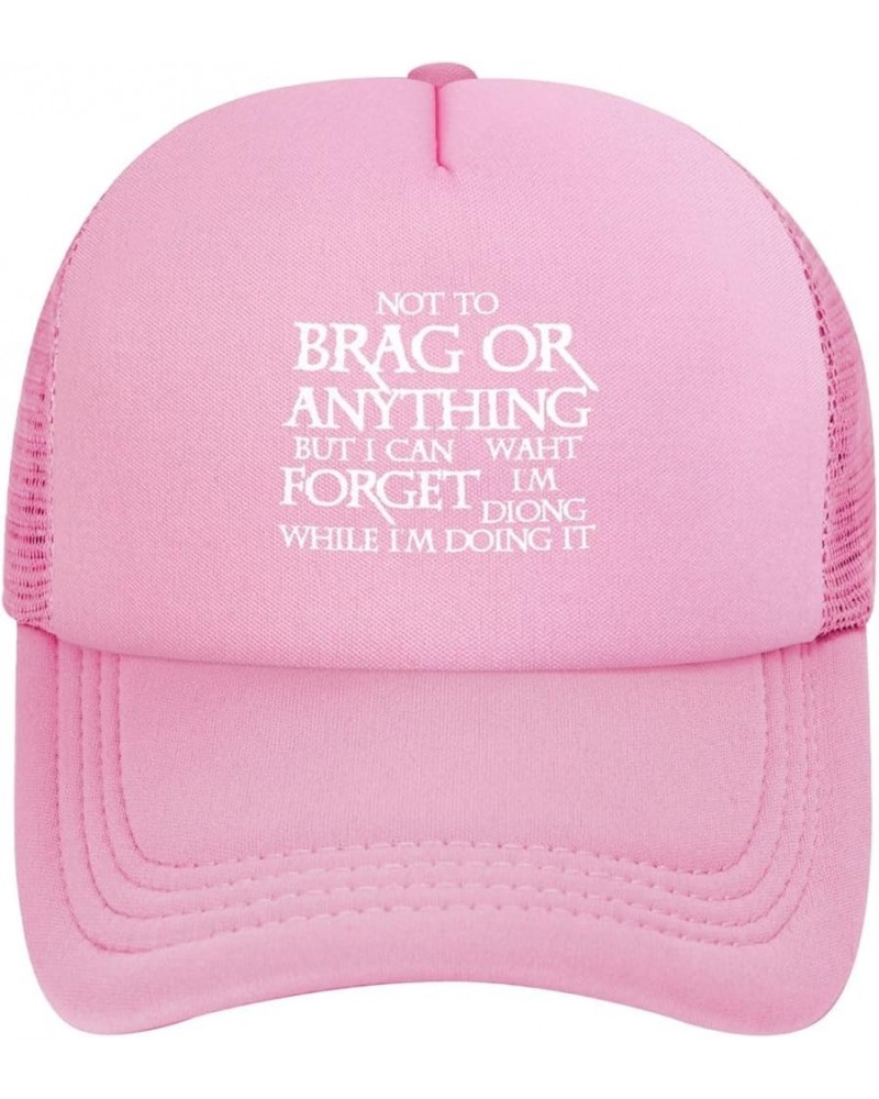 Unisex Baseball Cap Adjustable Not to Brag Or Anything Mesh Trucker Cap Low Profile Dad Hat Pink $11.79 Baseball Caps