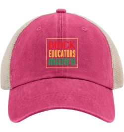 Black Educators Matter Hats for Mens Baseball Caps Classic Washed Workout Hat Breathable Rose Red02 $11.65 Baseball Caps