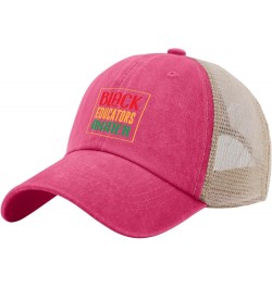 Black Educators Matter Hats for Mens Baseball Caps Classic Washed Workout Hat Breathable Rose Red02 $11.65 Baseball Caps