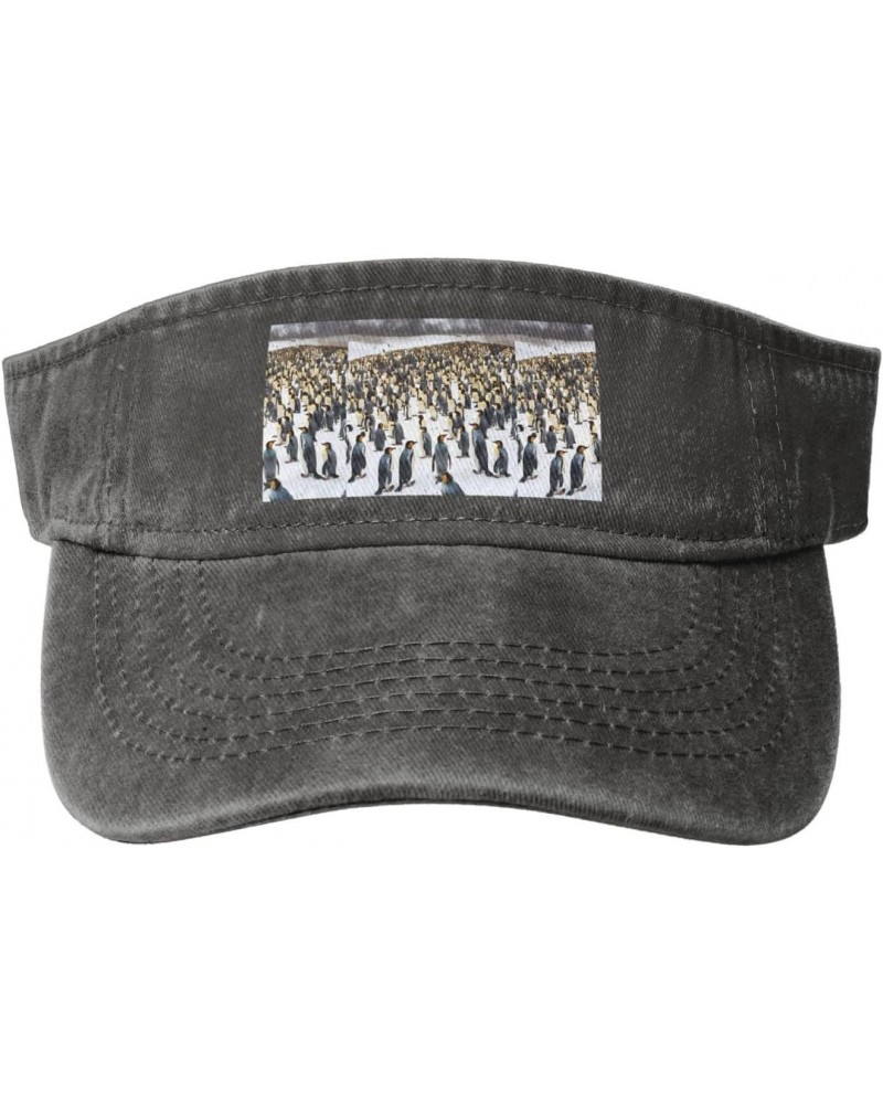 Penguins in The Snow Print Stylish Denim Open-Top Sun Hat for Everyday Wear and Sports $12.45 Sun Hats