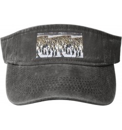 Penguins in The Snow Print Stylish Denim Open-Top Sun Hat for Everyday Wear and Sports $12.45 Sun Hats