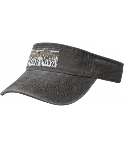 Penguins in The Snow Print Stylish Denim Open-Top Sun Hat for Everyday Wear and Sports $12.45 Sun Hats