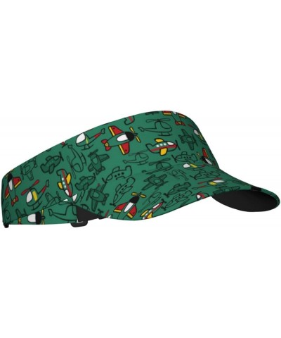 Colorful Sparkling Ladies Visor Hat Golf Visor Sport Sun Visor Hats for Women and Men Cartoon Air Transportation $12.38 Visors