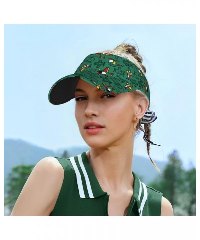 Colorful Sparkling Ladies Visor Hat Golf Visor Sport Sun Visor Hats for Women and Men Cartoon Air Transportation $12.38 Visors