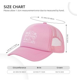 Unisex Baseball Cap Adjustable Not to Brag Or Anything Mesh Trucker Cap Low Profile Dad Hat Pink $11.79 Baseball Caps