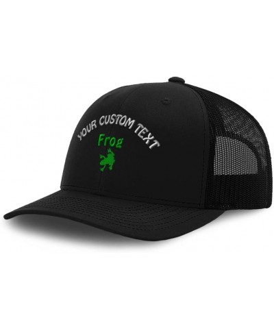 Custom Trucker Hat Baseball Cap Frog Reptiles Nature Cotton Scales Dad Hats for Men & Women Black Personalized Text Here $13....