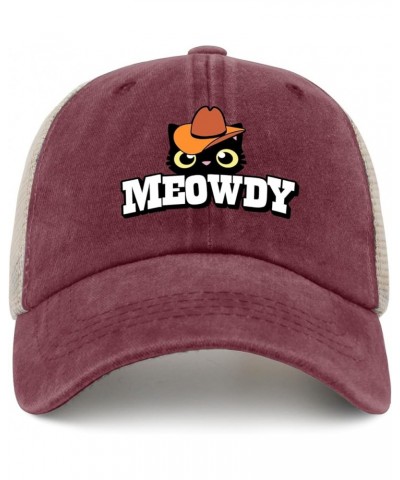 Meowdy Golf hat Fishing Hats AllBlack Fishing hat Gifts for Men Golf Hats Wine Red02 $10.58 Bucket Hats