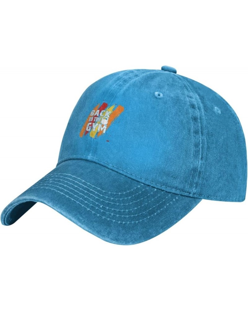 Back to The Gym Retro Baseball Cap for Women Men Baseball Hat Golf Dad Hats Blue $13.66 Baseball Caps