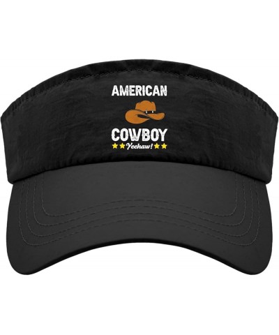 American Cowboy Cap Sun Visors for Women Baseball Hats Trendy Visor Hat Allblack $11.58 Visors