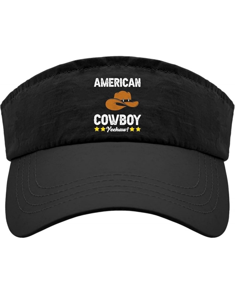 American Cowboy Cap Sun Visors for Women Baseball Hats Trendy Visor Hat Allblack $11.58 Visors