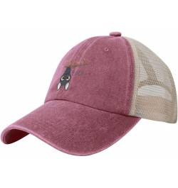 Cute Bats Baseball Cap Women Men Mesh Back Hats Vintage Cowboy Hat Dad Caps Red $12.06 Cowboy Hats