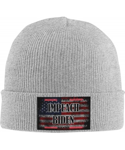 Impeach Biden Cozy Knitted Hat for Winter - Warm Comfort Black Gray $11.15 Skullies & Beanies