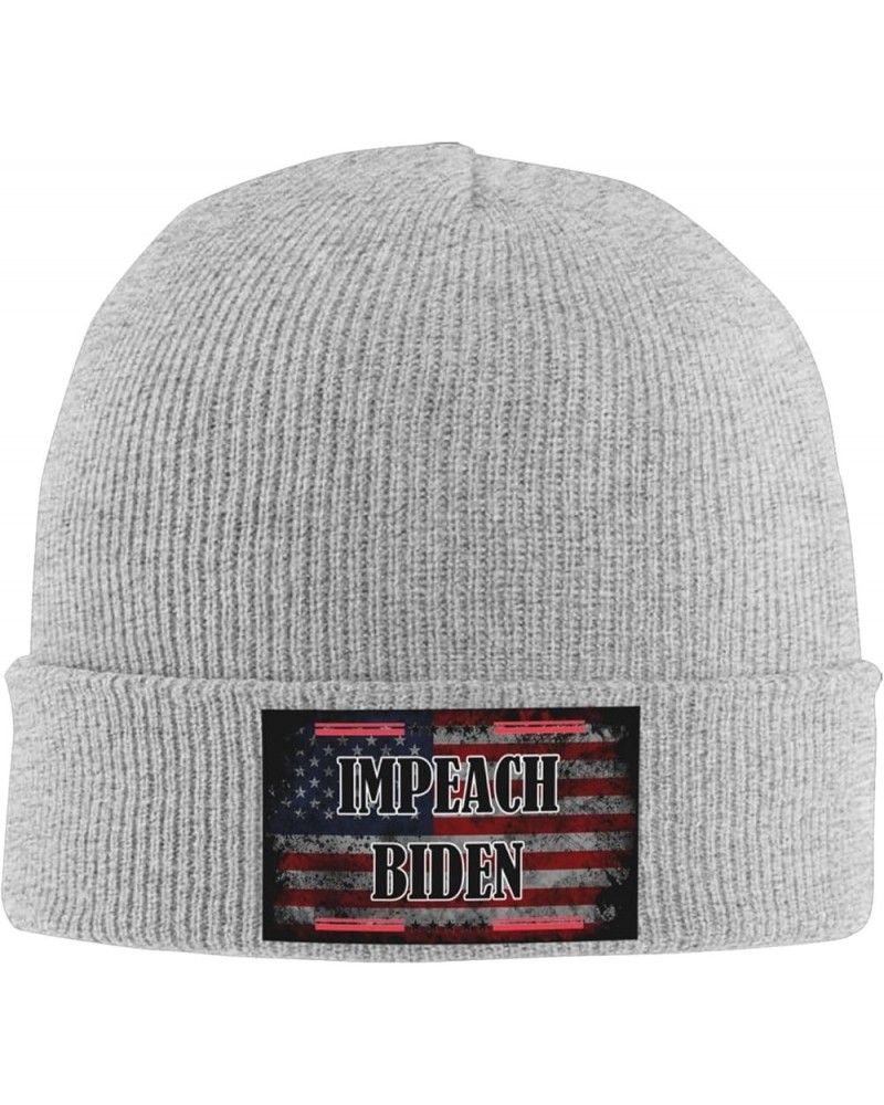 Impeach Biden Cozy Knitted Hat for Winter - Warm Comfort Black Gray $11.15 Skullies & Beanies