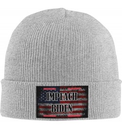 Impeach Biden Cozy Knitted Hat for Winter - Warm Comfort Black Gray $11.15 Skullies & Beanies