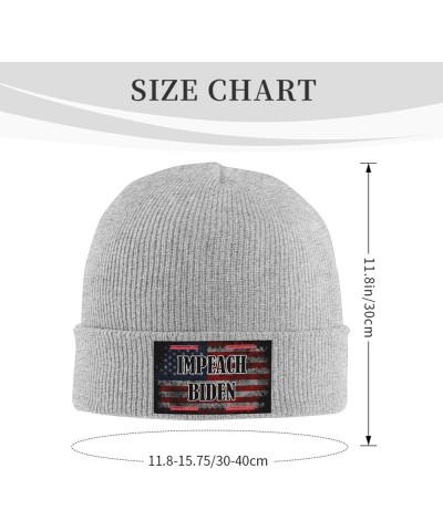 Impeach Biden Cozy Knitted Hat for Winter - Warm Comfort Black Gray $11.15 Skullies & Beanies