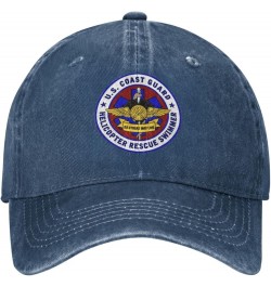 USCG Asts (Helicopter Rescue Swimmers) Baseball Cowboy Hat Cotton Adjustable Trucker Hat Navy Blue $10.38 Baseball Caps