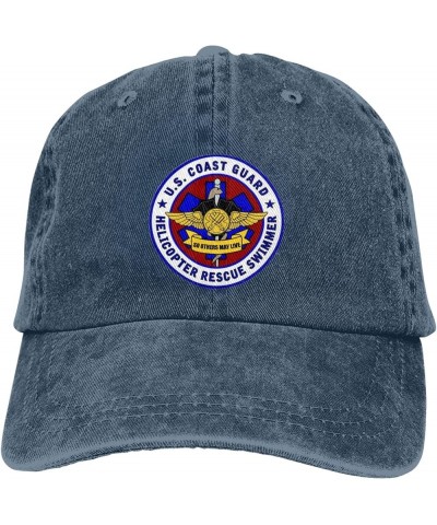 USCG Asts (Helicopter Rescue Swimmers) Baseball Cowboy Hat Cotton Adjustable Trucker Hat Navy Blue $10.38 Baseball Caps