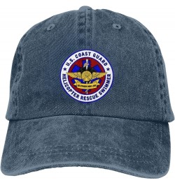 USCG Asts (Helicopter Rescue Swimmers) Baseball Cowboy Hat Cotton Adjustable Trucker Hat Navy Blue $10.38 Baseball Caps