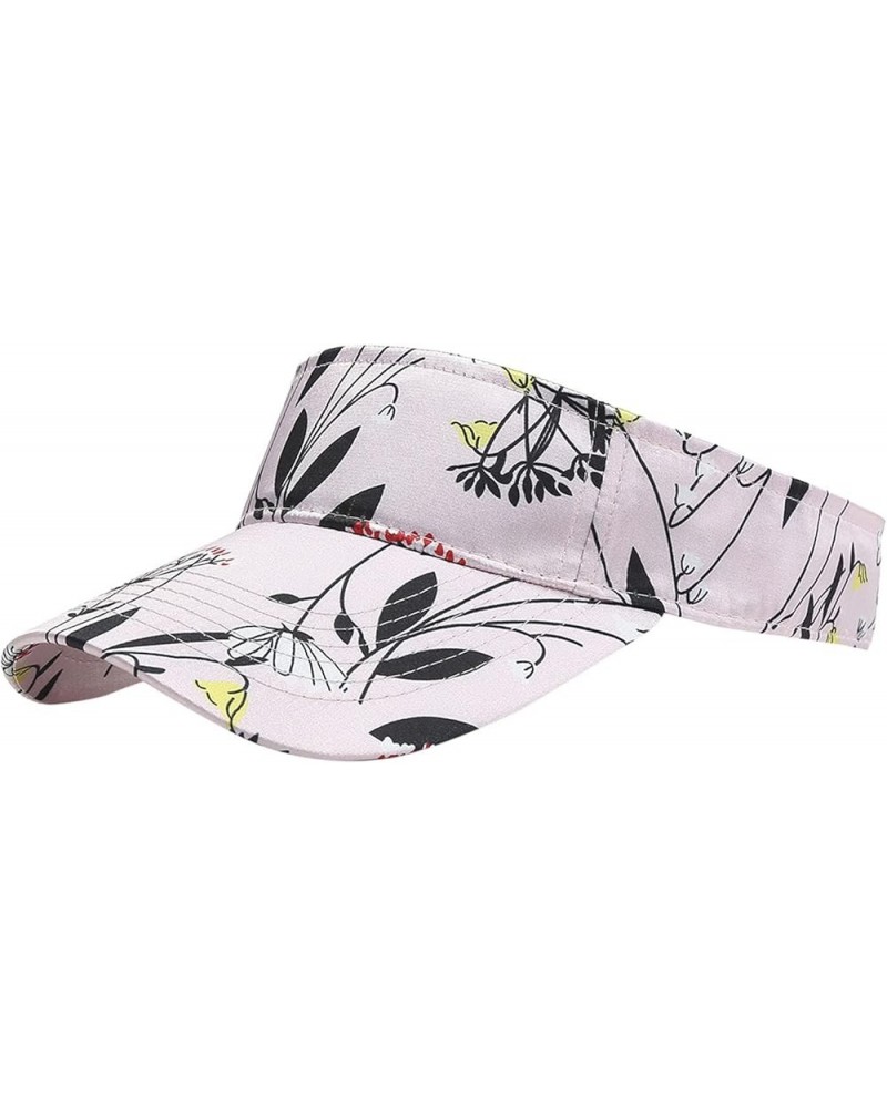 Unisex Sports Running Sun Visor Hat for Women Men Lightweight Foldable Sports Visor Hat with Sweatband Pink $5.53 Visors