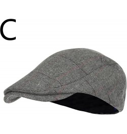 Men's Newsboy Flat Cap Newsboy Cap Soft Fit Cabbie Hat Classic Newsboy Hat for Men Boys Golf Cabbie Hat Summer Driving Cap C-...