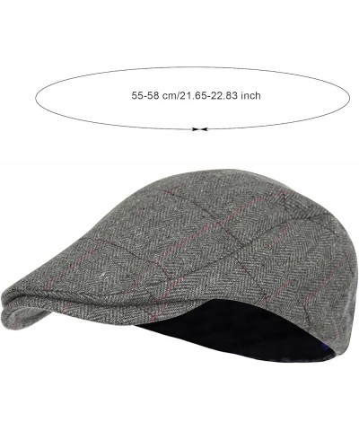 Men's Newsboy Flat Cap Newsboy Cap Soft Fit Cabbie Hat Classic Newsboy Hat for Men Boys Golf Cabbie Hat Summer Driving Cap C-...