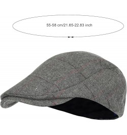 Men's Newsboy Flat Cap Newsboy Cap Soft Fit Cabbie Hat Classic Newsboy Hat for Men Boys Golf Cabbie Hat Summer Driving Cap C-...