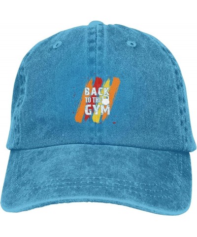 Back to The Gym Retro Baseball Cap for Women Men Baseball Hat Golf Dad Hats Blue $13.66 Baseball Caps