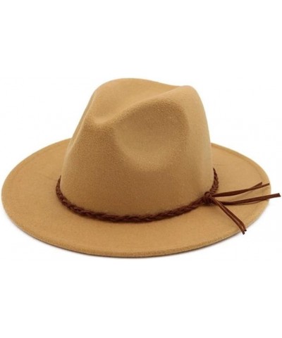 Autumn Winter Woolen Felt Fedora Jazz Hats Men Women Flat Brim Trilby Formal Hat Red $23.23 Fedoras