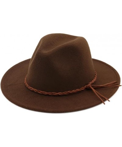 Autumn Winter Woolen Felt Fedora Jazz Hats Men Women Flat Brim Trilby Formal Hat Red $23.23 Fedoras