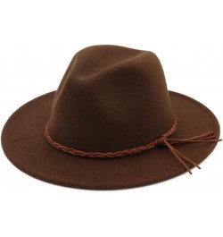 Autumn Winter Woolen Felt Fedora Jazz Hats Men Women Flat Brim Trilby Formal Hat Red $23.23 Fedoras