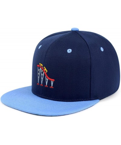 Roller Coaster Hip-Hop Snapback Hat Embroidered Baseball Cap Tycoon 41. Navy/Light Blue $11.99 Baseball Caps