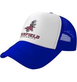 Fairfield University Logo Trucker Hats for Both Men and Women - Mesh Baseball Snapback Hats Blue $8.40 Baseball Caps