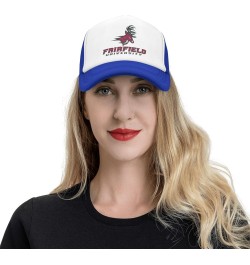 Fairfield University Logo Trucker Hats for Both Men and Women - Mesh Baseball Snapback Hats Blue $8.40 Baseball Caps