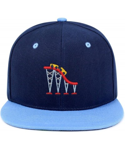 Roller Coaster Hip-Hop Snapback Hat Embroidered Baseball Cap Tycoon 41. Navy/Light Blue $11.99 Baseball Caps