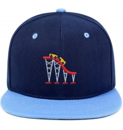 Roller Coaster Hip-Hop Snapback Hat Embroidered Baseball Cap Tycoon 41. Navy/Light Blue $11.99 Baseball Caps