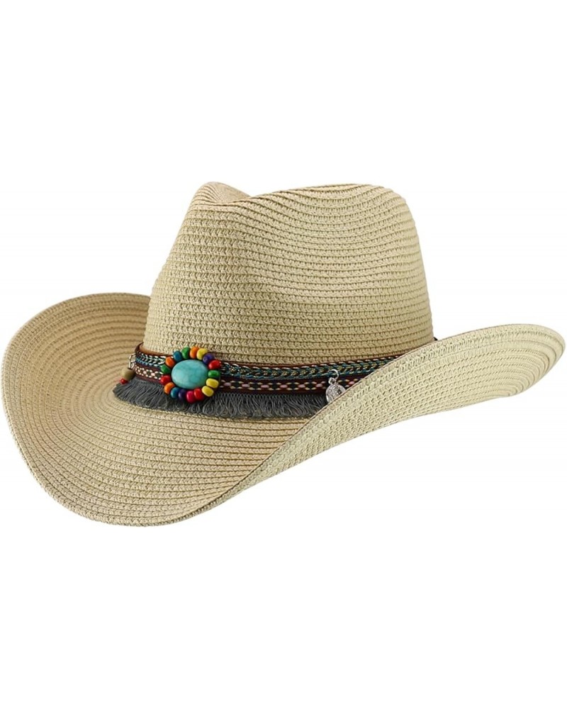 Paper Braid Wide Wire Brim Cowboy Hat Beige $22.08 Cowboy Hats