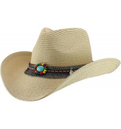 Paper Braid Wide Wire Brim Cowboy Hat Beige $22.08 Cowboy Hats