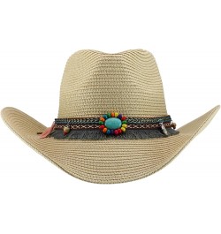 Paper Braid Wide Wire Brim Cowboy Hat Beige $22.08 Cowboy Hats