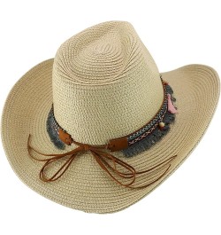 Paper Braid Wide Wire Brim Cowboy Hat Beige $22.08 Cowboy Hats