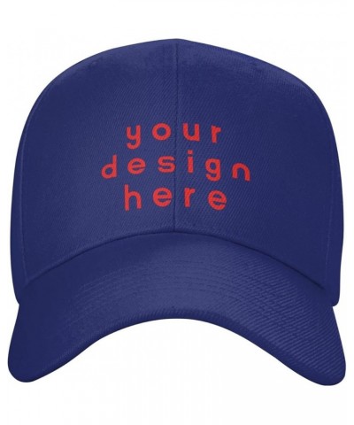 Custom Hats for Men Personalized Add Your Name Text Image DIY Gift Baseball Hats Blue $8.19 Baseball Caps