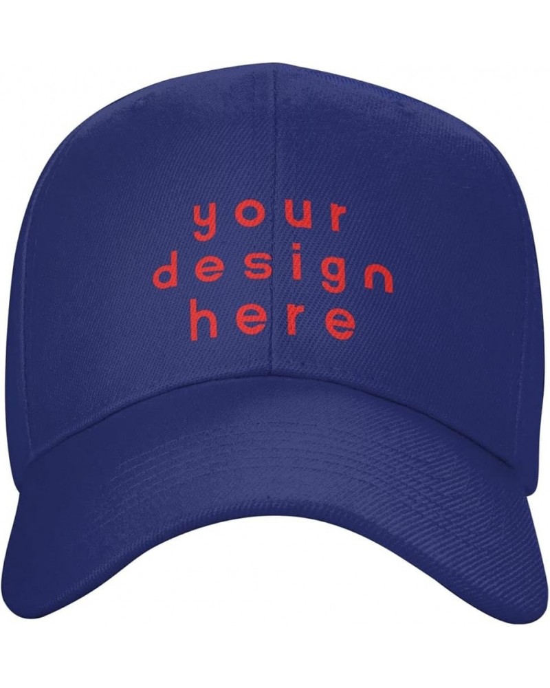 Custom Hats for Men Personalized Add Your Name Text Image DIY Gift Baseball Hats Blue $8.19 Baseball Caps