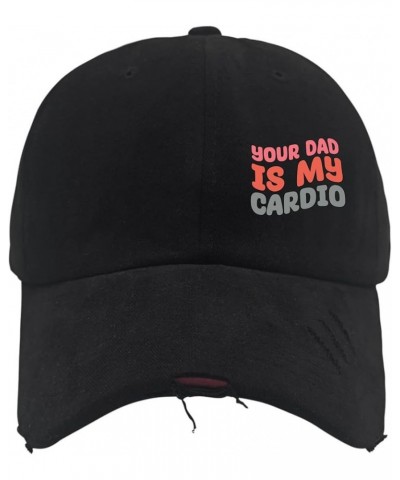 Baseball Hats Your Dad is My Cardio dad Hats for Men Cool Polyester Snapbacks Allblack-distressed Baseball Hat $10.07 Basebal...